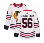 Women Adidas Chicago Blackhawks #56 Erik Gustafsson Authentic White Away NHL Jersey