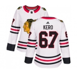 Women Adidas Chicago Blackhawks #67 Tanner Kero Authentic White Away NHL Jersey
