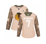 Women Adidas Chicago Blackhawks #7 Brent Seabrook Camo Authentic 2017 Veterans Day Stitched NHL Jersey
