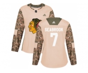 Women Adidas Chicago Blackhawks #7 Brent Seabrook Camo Authentic 2017 Veterans Day Stitched NHL Jersey