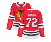 Women Adidas Chicago Blackhawks #72 Artemi Panarin Red Home Authentic Stitched NHL Jersey