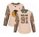 Women Adidas Chicago Blackhawks #91 Anthony Duclair Authentic Camo Veterans Day Practice NHL Jersey