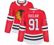 Women Adidas Chicago Blackhawks #91 Anthony Duclair Authentic Red Home NHL Jersey