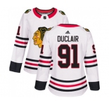 Women Adidas Chicago Blackhawks #91 Anthony Duclair Authentic White Away NHL Jersey