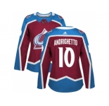 Women Adidas Colorado Avalanche #10 Sven Andrighetto Burgundy Home Authentic Stitched NHL Jersey