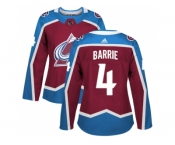 Women Adidas Colorado Avalanche #4 Tyson Barrie Burgundy Home Authentic Stitched NHL Jersey