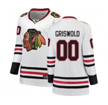 Women Chicago Blackhawks #00 Clark Griswold Authentic White Away Fanatics Branded Breakaway NHL Jersey
