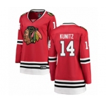Women Chicago Blackhawks #14 Chris Kunitz Authentic Red Home Fanatics Branded Breakaway NHL Jerse
