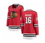 Women Chicago Blackhawks #16 Marcus Kruger Authentic Red Home Fanatics Branded Breakaway NHL Jersey