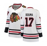 Women Chicago Blackhawks #17 Lance Bouma Authentic White Away Fanatics Branded Breakaway NHL Jersey