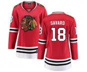 Women Chicago Blackhawks #18 Denis Savard Fanatics Branded Red Home Breakaway NHL Jersey