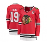 Women Chicago Blackhawks #19 Jonathan Toews Fanatics Branded Red Home Breakaway NHL Jersey