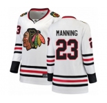 Women Chicago Blackhawks #23 Brandon Manning Authentic White Away Fanatics Branded Breakaway NHL Jersey