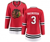 Women Chicago Blackhawks #3 Keith Magnuson Fanatics Branded Red Home Breakaway NHL Jersey