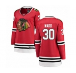 Women Chicago Blackhawks #30 Cam Ward Authentic Red Home Fanatics Branded Breakaway NHL Jersey