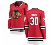 Women Chicago Blackhawks #30 Cam Ward Authentic Red Home Fanatics Branded Breakaway NHL Jersey