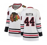 Women Chicago Blackhawks #44 Jan Rutta Authentic White Away Fanatics Branded Breakaway NHL Jersey