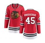 Women Chicago Blackhawks #45 Luc Snuggerud Fanatics Branded Red Home Breakaway NHL Jersey