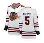 Women Chicago Blackhawks #5 Connor Murphy Authentic White Away Fanatics Branded Breakaway NHL Jersey