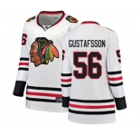 Women Chicago Blackhawks #56 Erik Gustafsson Authentic White Away Fanatics Branded Breakaway NHL Jersey