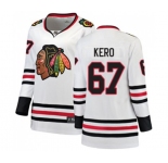 Women Chicago Blackhawks #67 Tanner Kero Authentic White Away Fanatics Branded Breakaway NHL Jersey