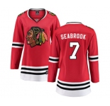 Women Chicago Blackhawks #7 Brent Seabrook Fanatics Branded Red Home Breakaway NHL Jersey