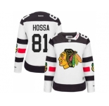 Women Chicago Blackhawks #81 Marian Hossa White 2016 Stadium Series Stitched NHL Jersey