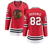 Women Chicago Blackhawks #82 Jordan Oesterle Fanatics Branded Red Home Breakaway NHL Jersey