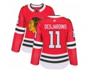 Women's Adidas Chicago Blackhawks #11 Andrew Desjardins Premier Red Home NHL Jersey