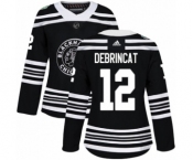 Women's Adidas Chicago Blackhawks #12 Alex DeBrincat Authentic Black 2019 Winter Classic NHL Jersey