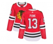 Women's Adidas Chicago Blackhawks #13 CM Punk Premier Red Home NHL Jersey