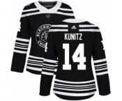 Women's Adidas Chicago Blackhawks #14 Chris Kunitz Authentic Black 2019 Winter Classic NHL Jersey