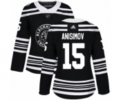 Women's Adidas Chicago Blackhawks #15 Artem Anisimov Authentic Black 2019 Winter Classic NHL Jersey