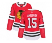Women's Adidas Chicago Blackhawks #15 Artem Anisimov Premier Red Home NHL Jersey
