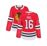 Women's Adidas Chicago Blackhawks #16 Marcus Kruger Authentic Red Home NHL Jersey