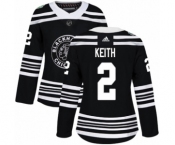Women's Adidas Chicago Blackhawks #2 Duncan Keith Authentic Black 2019 Winter Classic NHL Jersey