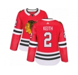 Women's Adidas Chicago Blackhawks #2 Duncan Keith Authentic Red Home NHL Jersey