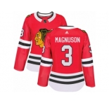 Women's Adidas Chicago Blackhawks #3 Keith Magnuson Premier Red Home NHL Jersey