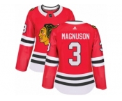 Women's Adidas Chicago Blackhawks #3 Keith Magnuson Premier Red Home NHL Jersey