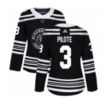 Women's Adidas Chicago Blackhawks #3 Pierre Pilote Authentic Black 2019 Winter Classic NHL Jersey