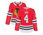 Women's Adidas Chicago Blackhawks #4 Bobby Orr Premier Red Home NHL Jersey