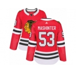 Women's Adidas Chicago Blackhawks #53 Brandon Mashinter Authentic Red Home NHL Jersey