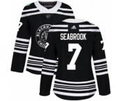 Women's Adidas Chicago Blackhawks #7 Brent Seabrook Authentic Black 2019 Winter Classic NHL Jersey
