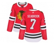 Women's Adidas Chicago Blackhawks #7 Brent Seabrook Authentic Red Home NHL Jersey