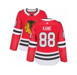 Women's Adidas Chicago Blackhawks #88 Patrick Kane Authentic Red Home NHL Jersey