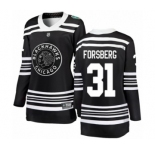 Women's Chicago Blackhawks #31 Anton Forsberg Black 2019 Winter Classic Fanatics Branded Breakaway NHL Jersey
