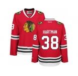 Women's Chicago Blackhawks #38 Ryan Hartman Red Home Stitched NHL Jersey