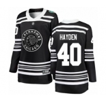 Women's Chicago Blackhawks #40 John Hayden Black 2019 Winter Classic Fanatics Branded Breakaway NHL Jersey