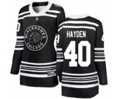 Women's Chicago Blackhawks #40 John Hayden Black 2019 Winter Classic Fanatics Branded Breakaway NHL Jersey