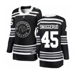 Women's Chicago Blackhawks #45 Luc Snuggerud Black 2019 Winter Classic Fanatics Branded Breakaway NHL Jersey
